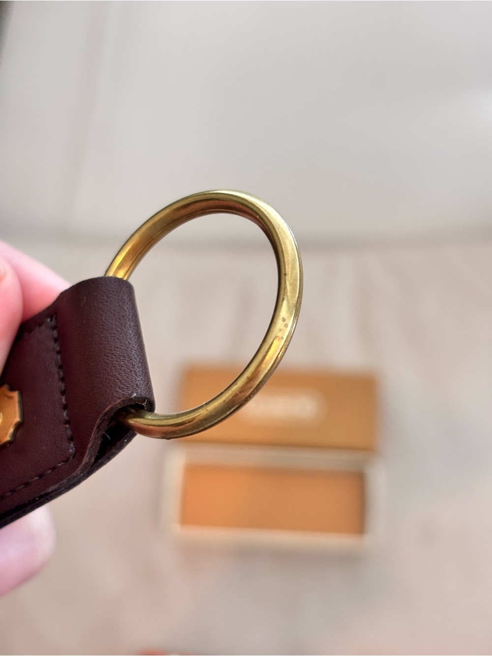 COACH Vintage “Old Coach” Brown Leather Key Fob Keychain W/ Box - Picture 5 of 7